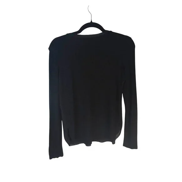 2/$25 Zara W&B Black Small Long Sleeve Top Round Neck Pullover - Picture 12 of 14